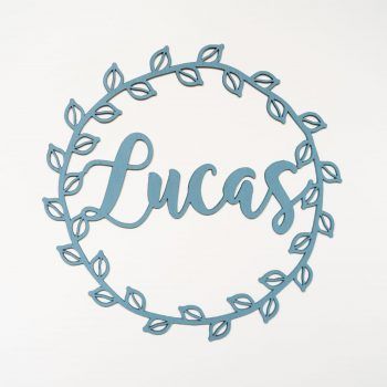 Nombre decorativo personalizado corona de hojas