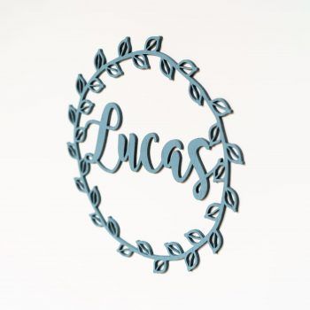 Nombre decorativo personalizado corona de hojas