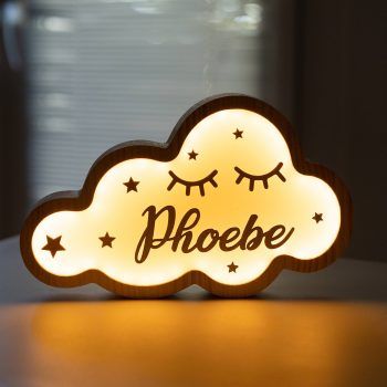 Lámpara para niñas en madera personalizable