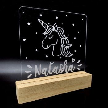 Lampara transparente Unicornio