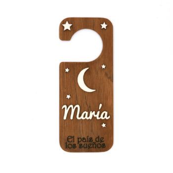 Placa decorativa de madera personalizada luna