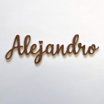 Nombre personalizado decorativo acabado madera