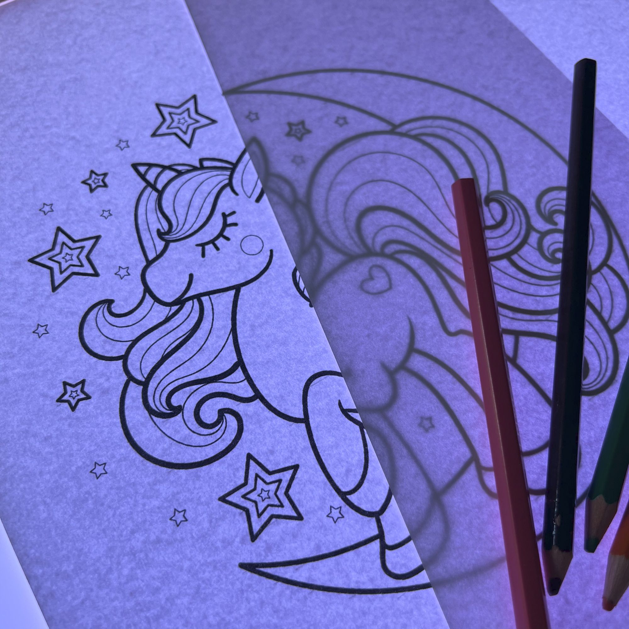 Detalle de actividad en la caja de luz Montessori