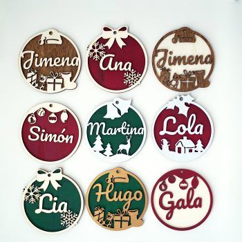 Grupo de Bolas de Navidad personalizadas en relieve de distintos modelos